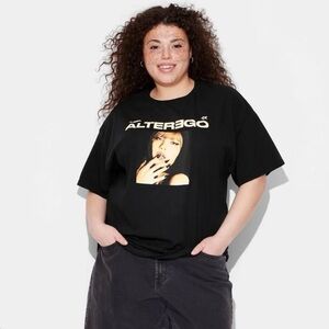 Women's Black - Lisa Alter Ego KPOP Short Sleeve Oversized Graphic T-Shirt